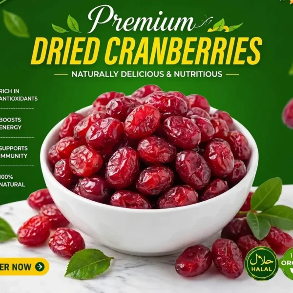 Organic dried cranberries 250gm
